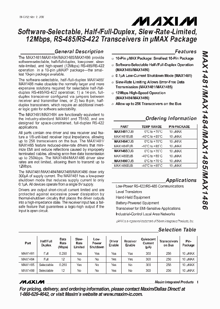 MAX1486CUB-T_5312274.PDF Datasheet