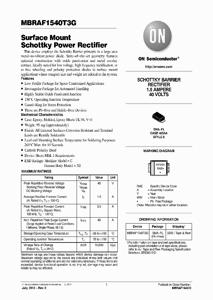 MBRAF1540T3G_5325997.PDF Datasheet