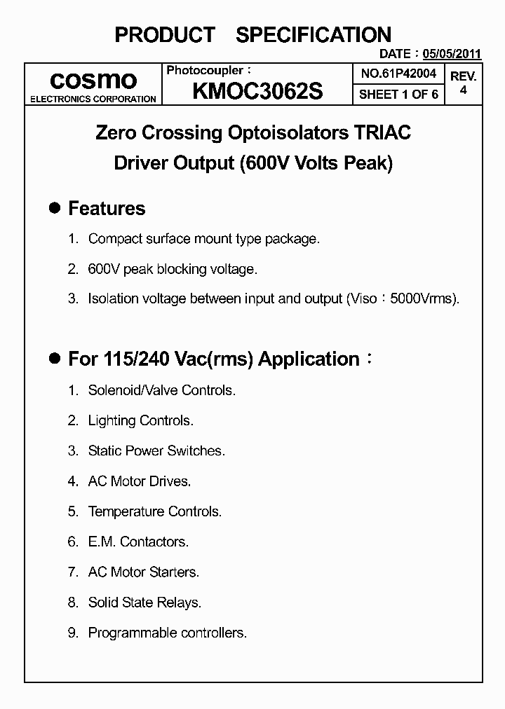 KMOC3062S_5356750.PDF Datasheet