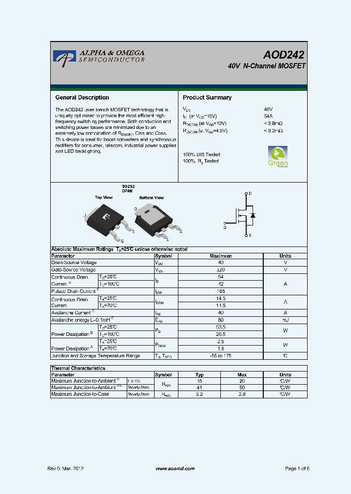 AOD242_5366478.PDF Datasheet