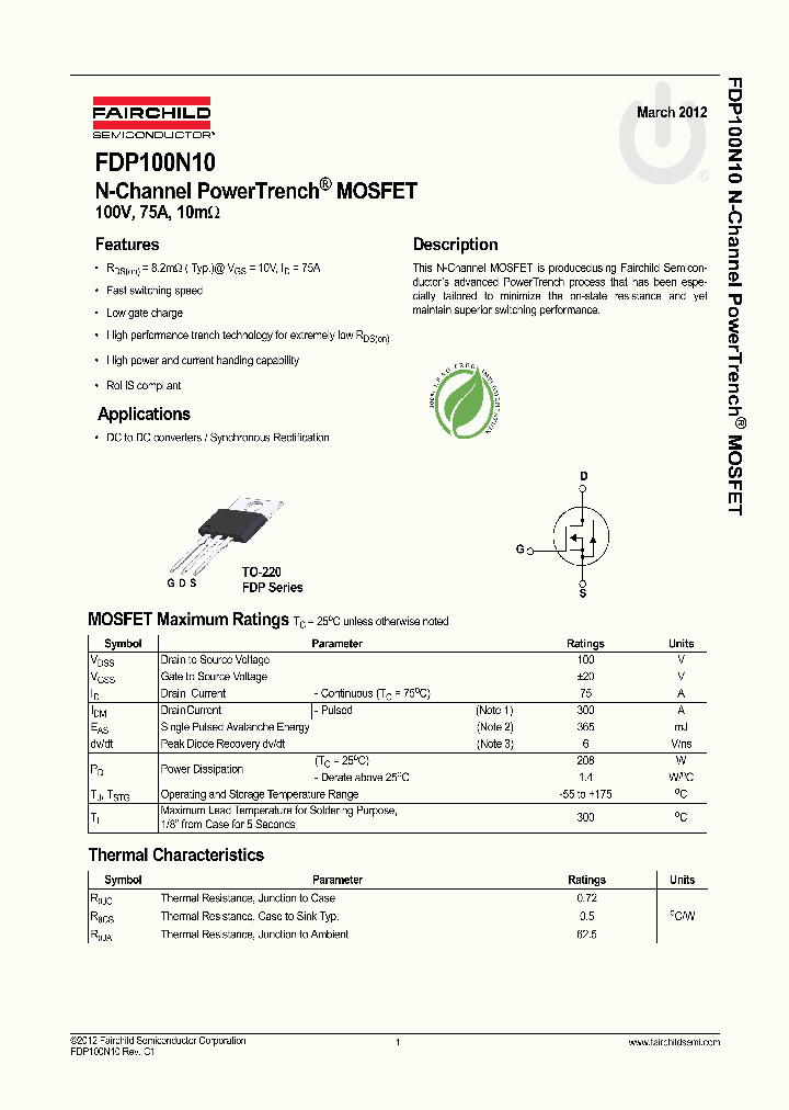 FDP100N1012_5389921.PDF Datasheet