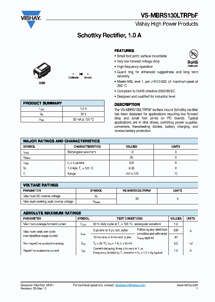 MBRS130LTRPBF10_5390742.PDF Datasheet