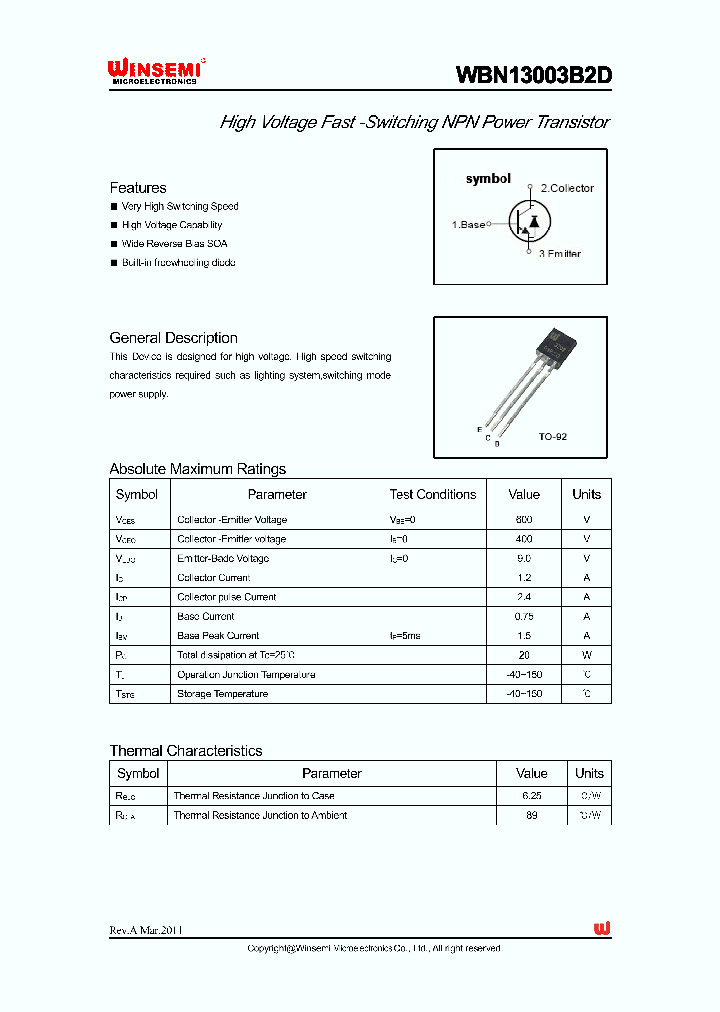 WBN13003B2D_5394865.PDF Datasheet