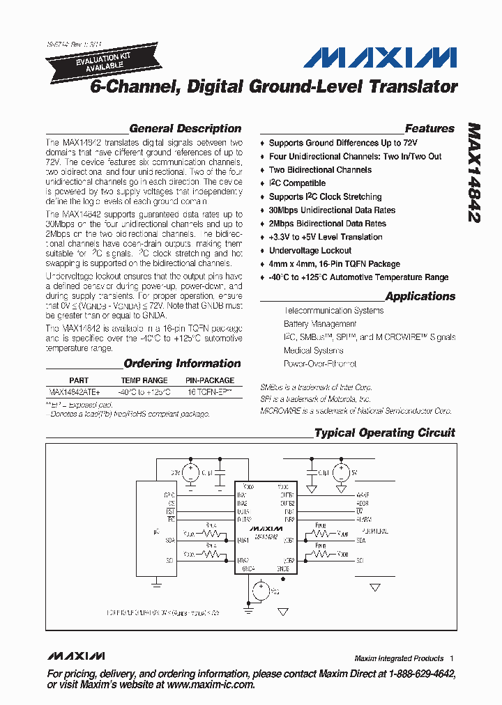 MAX14842ATE_5394977.PDF Datasheet