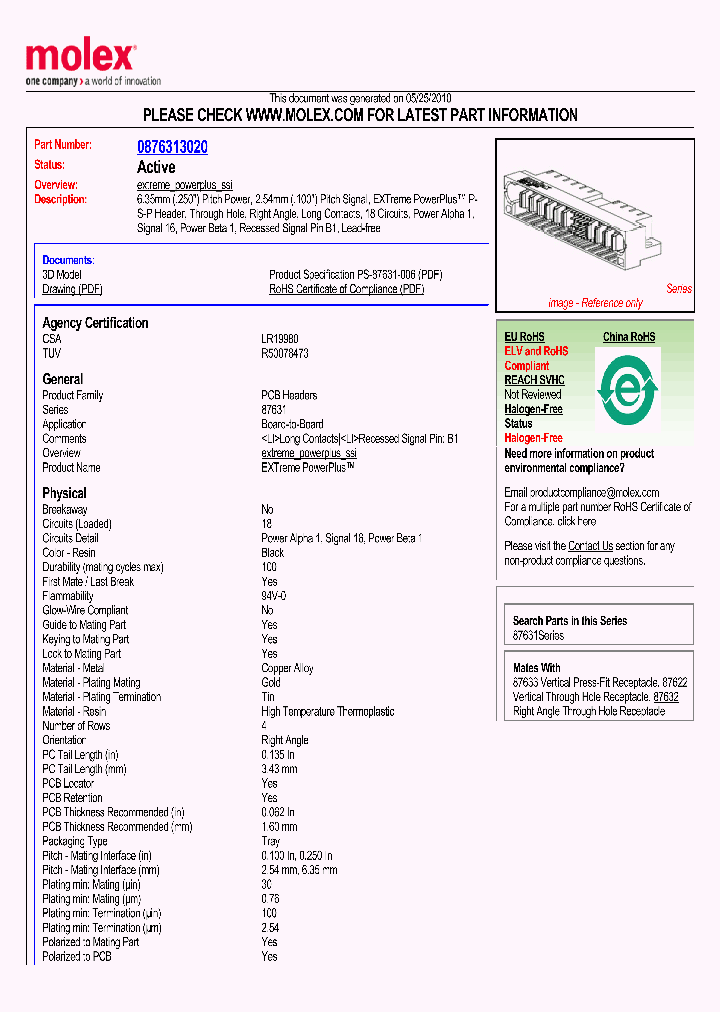 87631-3020_5400521.PDF Datasheet