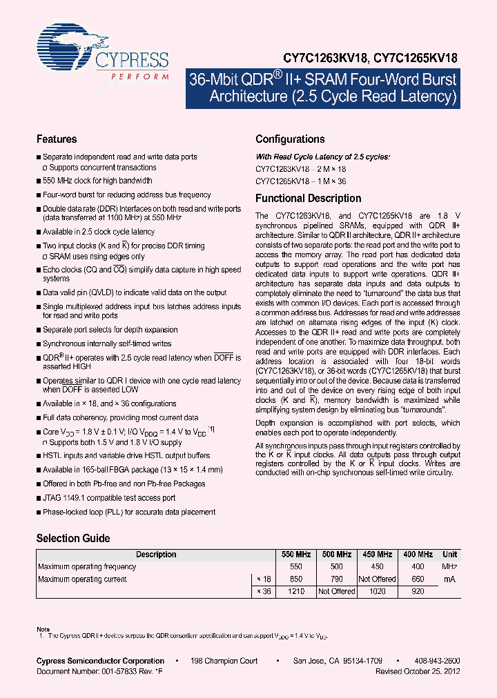 CY7C1263KV1812_5406917.PDF Datasheet