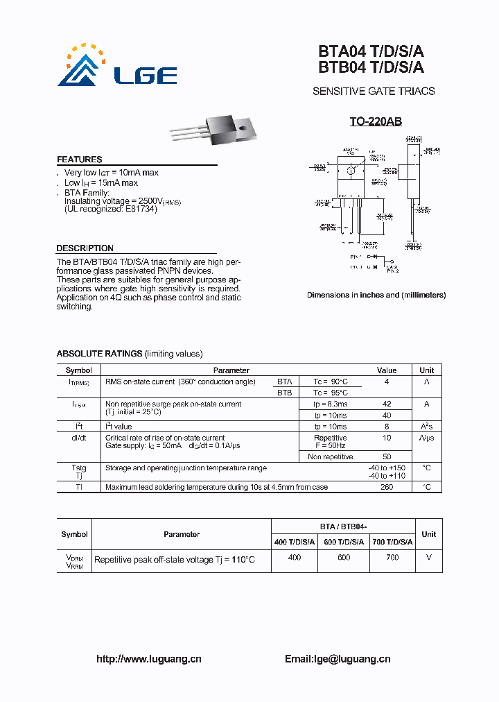 BTA04-400A_5407541.PDF Datasheet