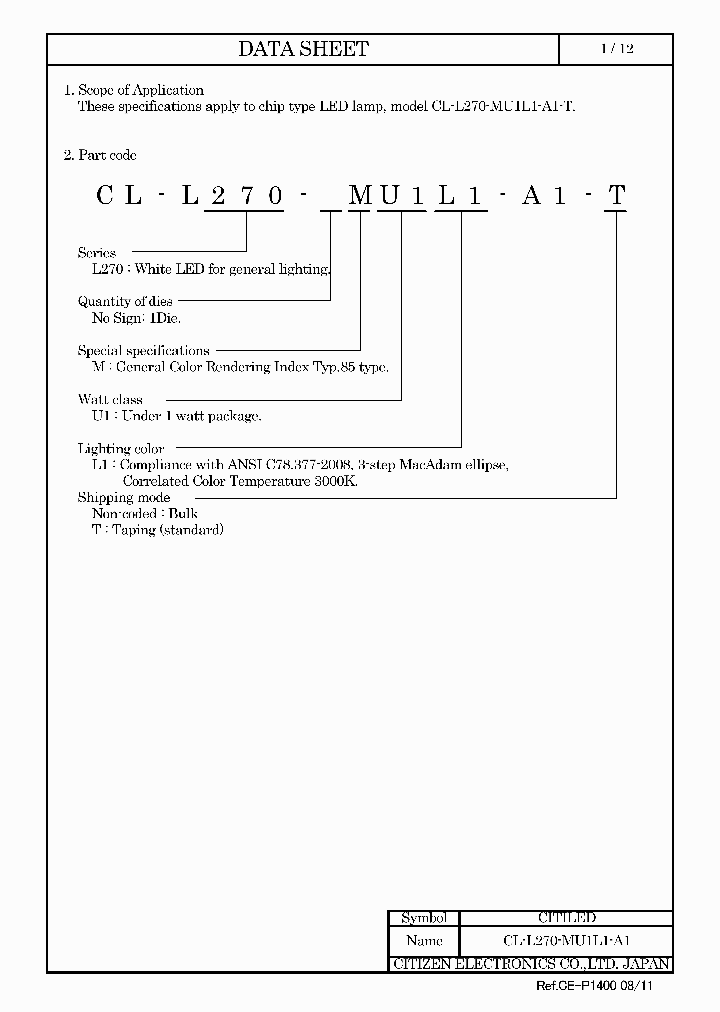 CL-L270-MU1L1-A1_5412389.PDF Datasheet