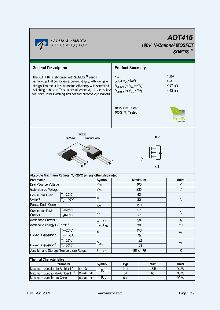 AOT416_5452148.PDF Datasheet