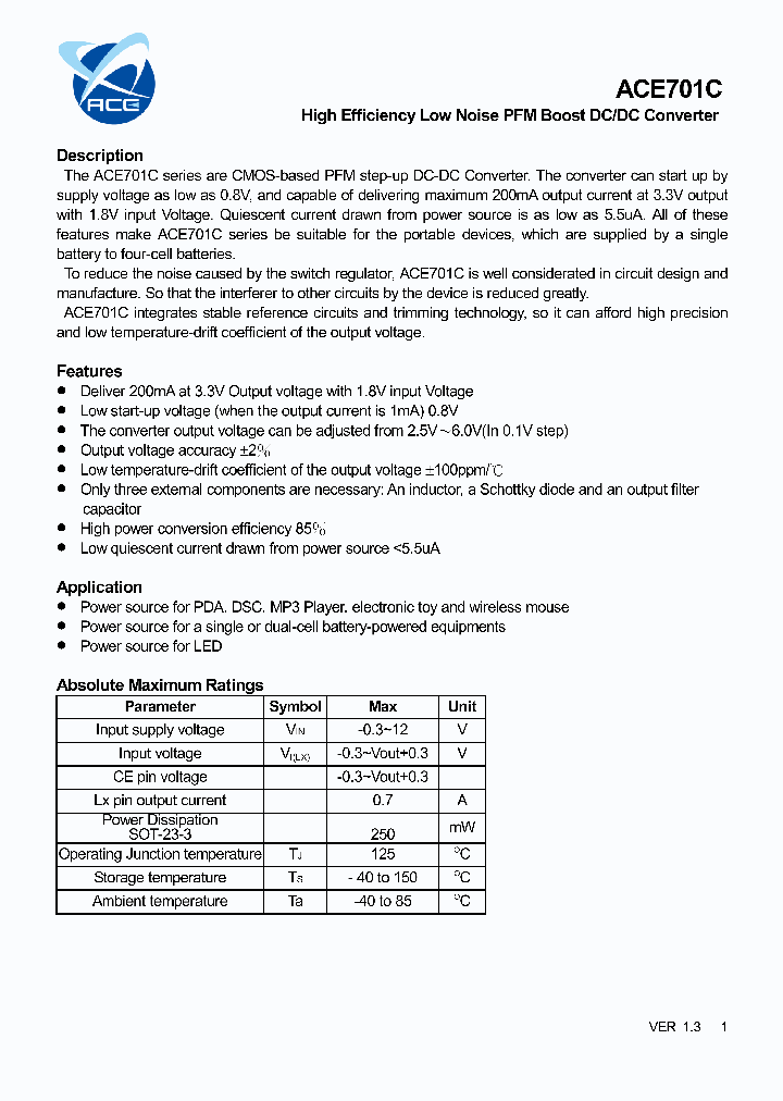 ACE701C125BMH_5454697.PDF Datasheet