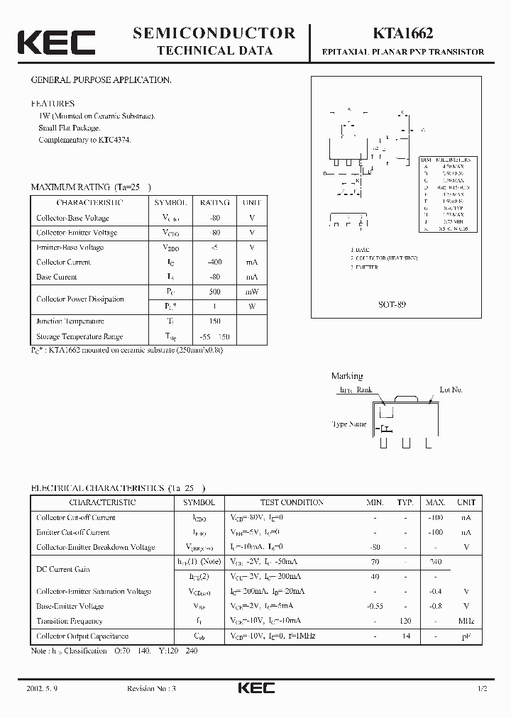 KTA1662_5477762.PDF Datasheet