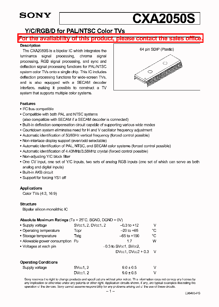 CXA2050S_5483123.PDF Datasheet