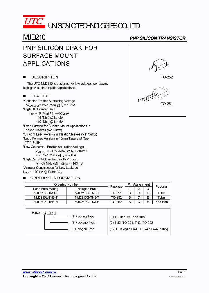 MJD210L-TM3-T_5484454.PDF Datasheet