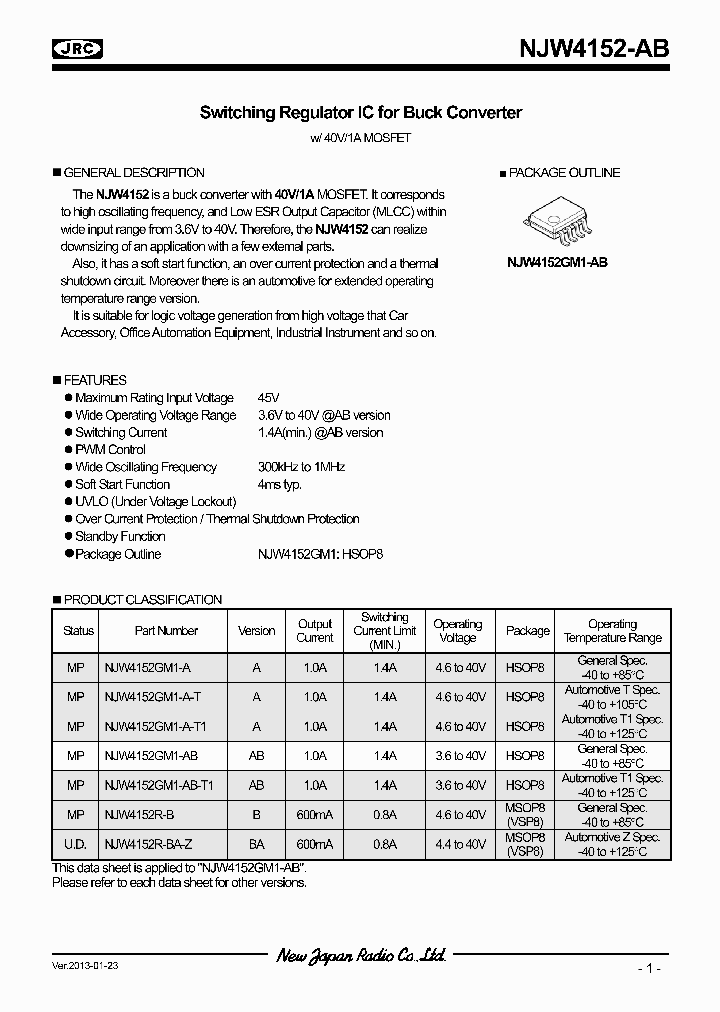 NJW4152GM1-A-T1_5523271.PDF Datasheet