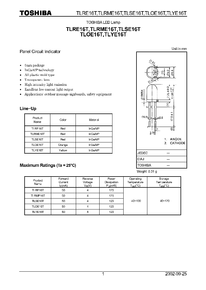 TLYE16T_5539182.PDF Datasheet