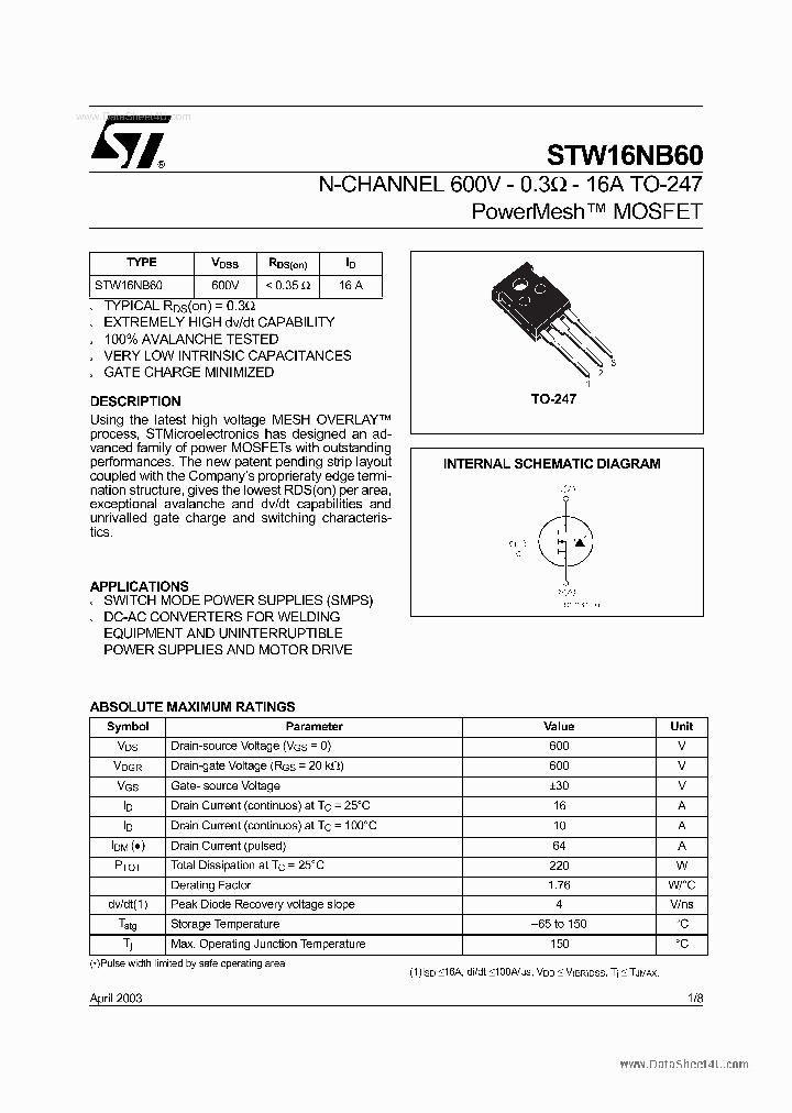 W16NB60_5553231.PDF Datasheet