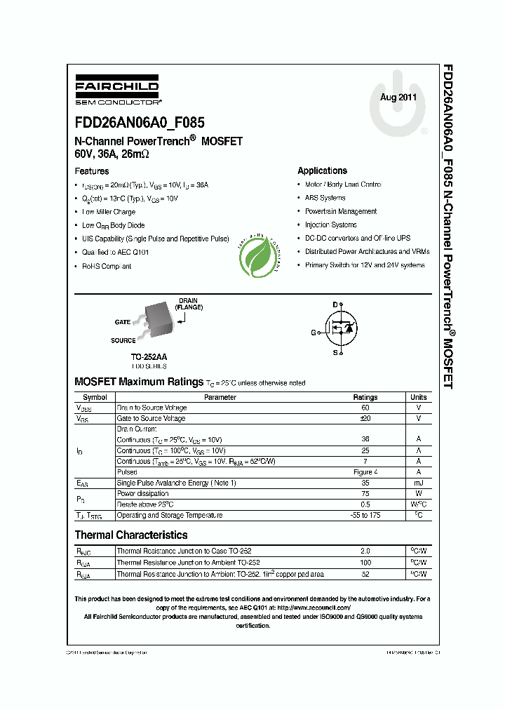 FDD26AN06A011_5554624.PDF Datasheet