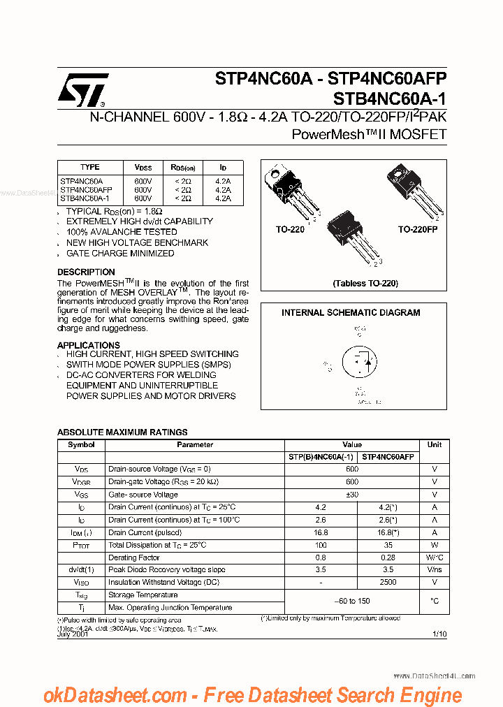 STP4NC60A_5562699.PDF Datasheet