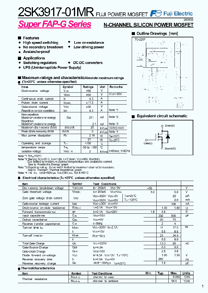 2SK3917-01MR_5578267.PDF Datasheet