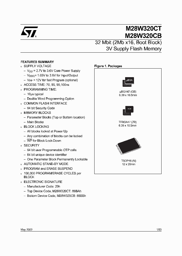 M28W320CB90N6_5584439.PDF Datasheet