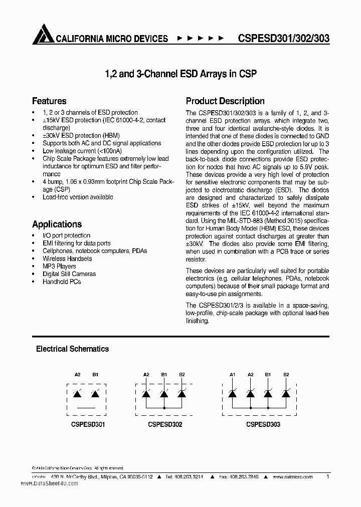 CSPESD301_5601458.PDF Datasheet