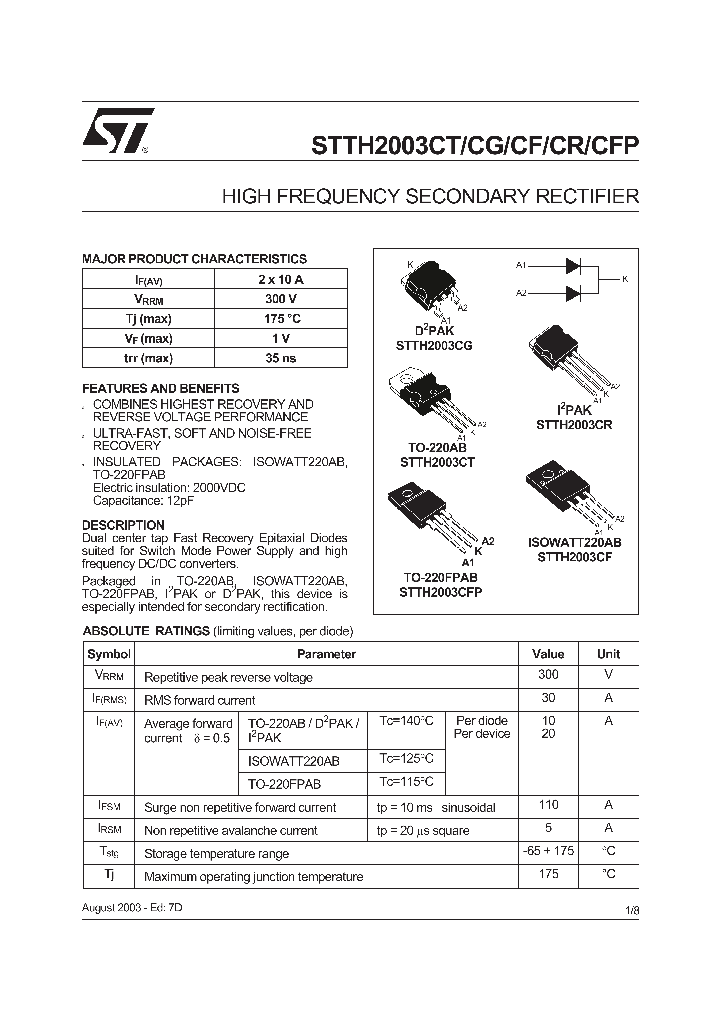 STTH2003CFP_5639359.PDF Datasheet