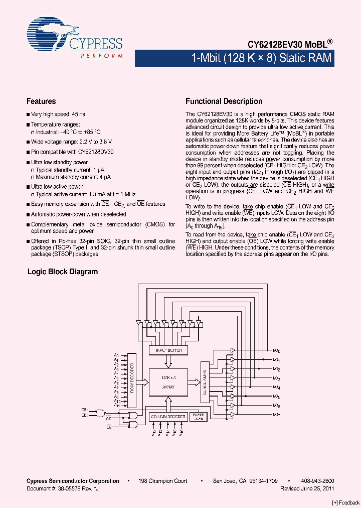 CY62128EV30LL-45ZAXI_5639594.PDF Datasheet