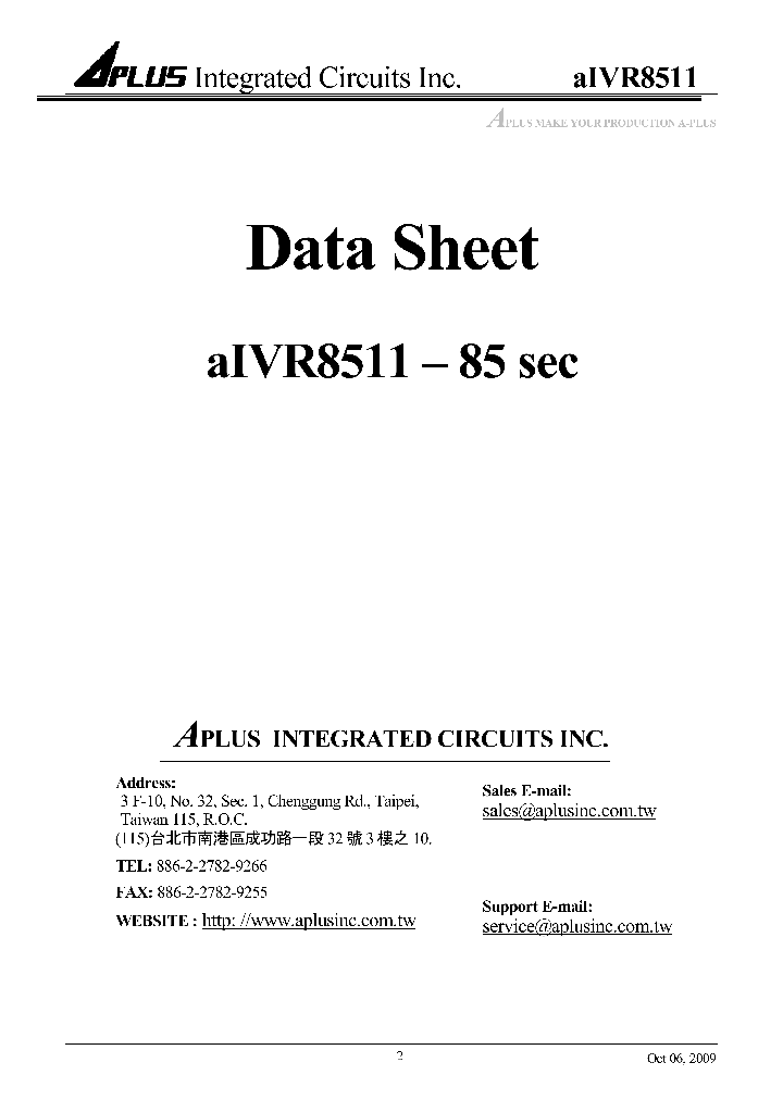 AIVR8511_5628301.PDF Datasheet