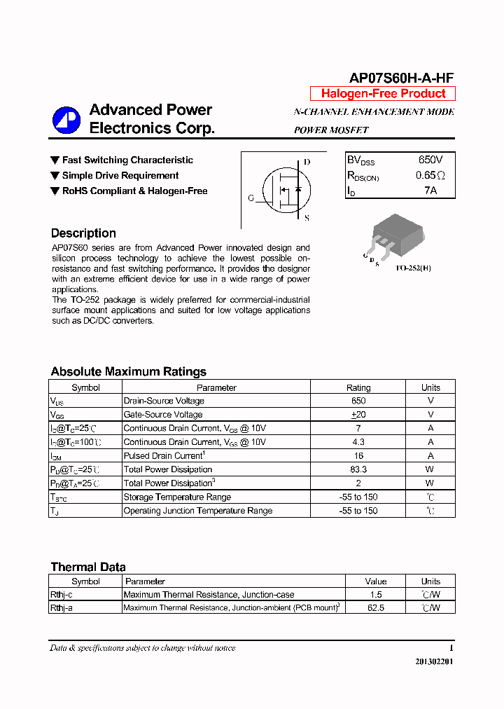 AP07S60H-A-HF_5647337.PDF Datasheet