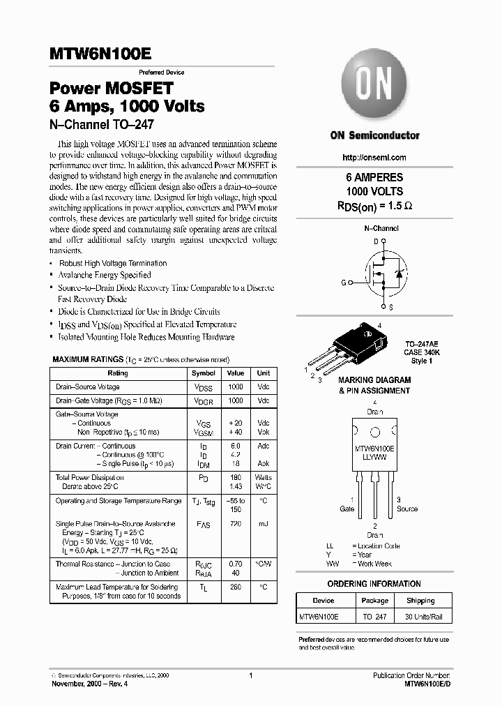 MTW6N100E-D_5656696.PDF Datasheet