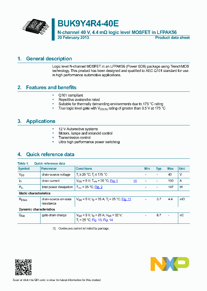 BUK9Y4R4-40E_5666848.PDF Datasheet