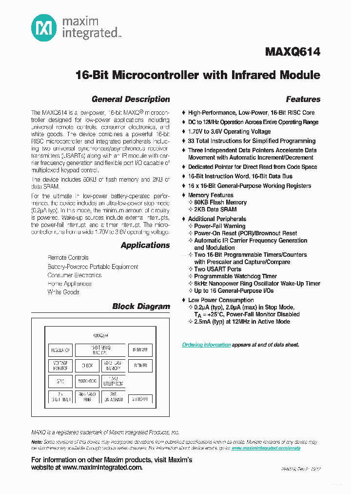 MAXQ614_5686557.PDF Datasheet