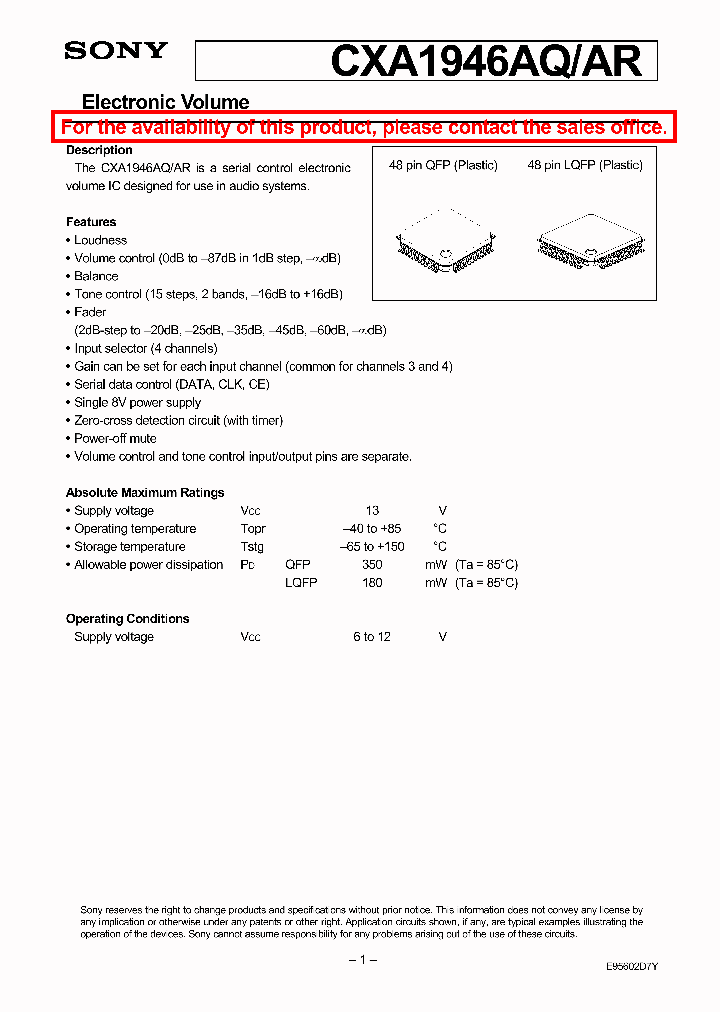 CXA1946AQAR_5689317.PDF Datasheet