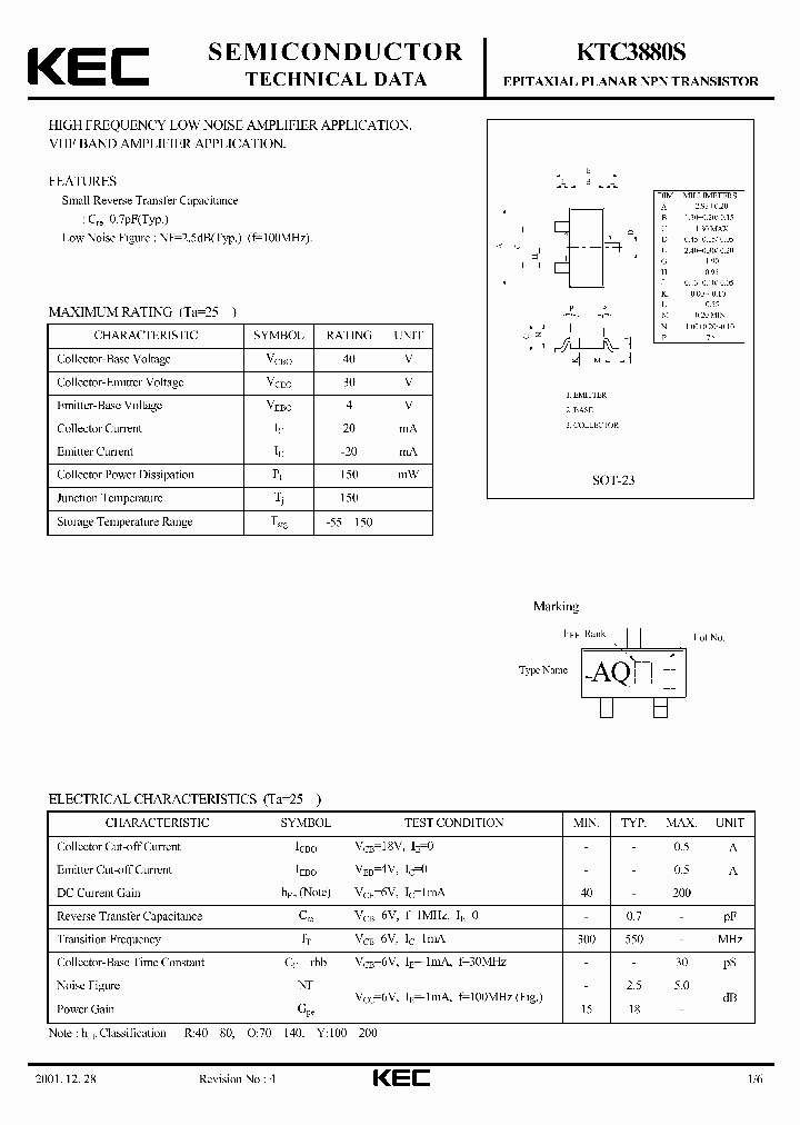 KTC3880S_5705715.PDF Datasheet