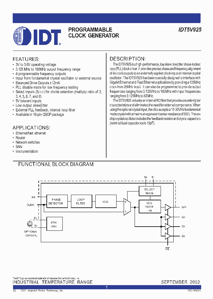 IDT5V925_5745362.PDF Datasheet