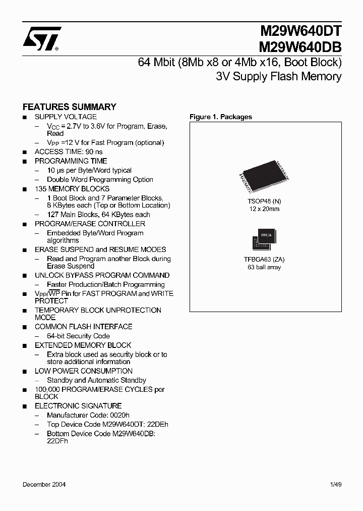 M29W640DB90N6E_5750272.PDF Datasheet