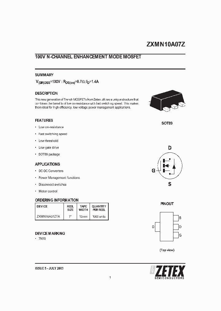 ZXMN10A07Z_5774465.PDF Datasheet