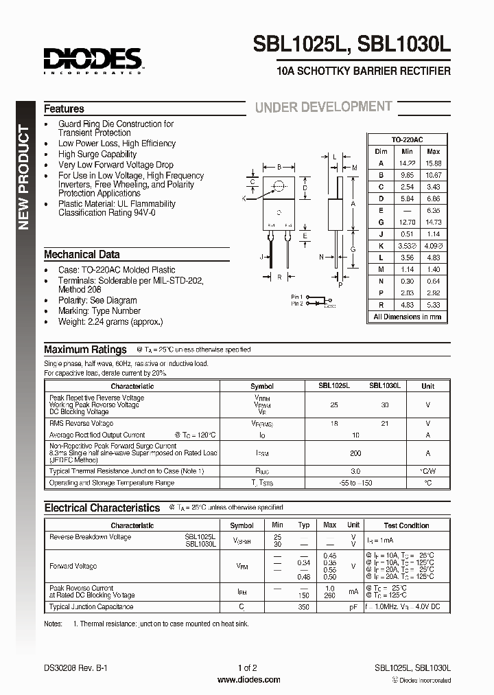 SBL1025L_5816229.PDF Datasheet