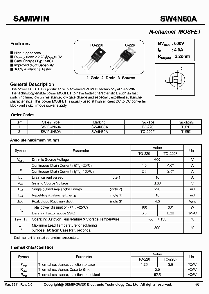 SWF4N60A_5853556.PDF Datasheet