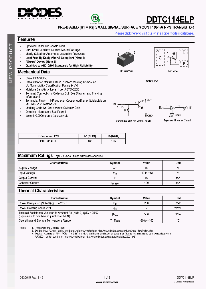 DDTC114ELP1_5861897.PDF Datasheet