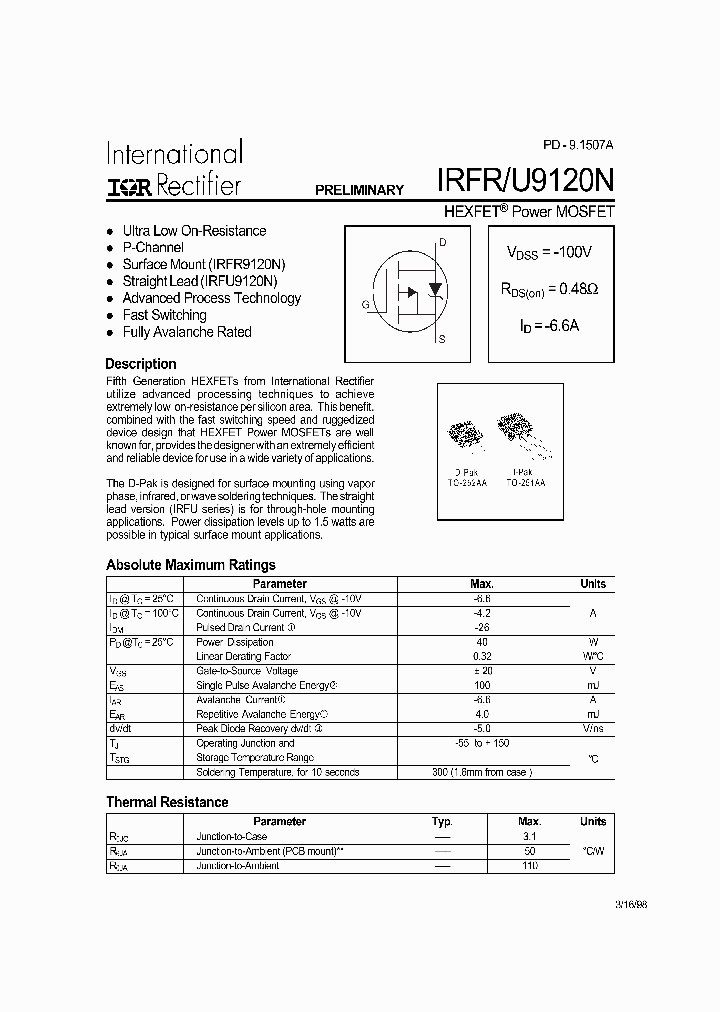 IRFR9120NTR_5886231.PDF Datasheet