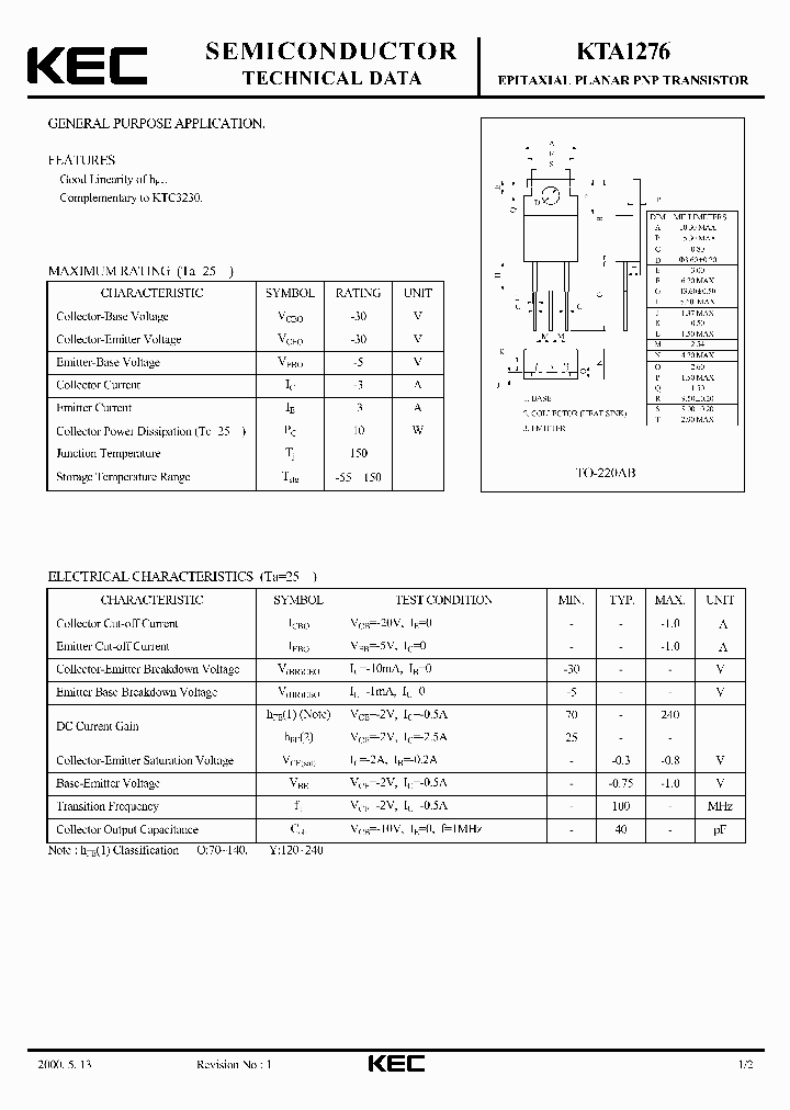 KTA1276_5896224.PDF Datasheet