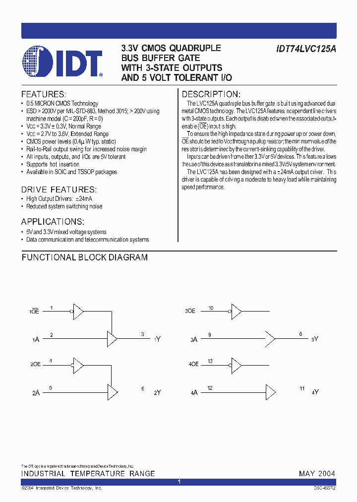 IDT74LVC125APY8_5916938.PDF Datasheet