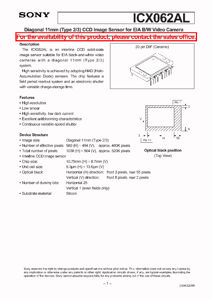 ICX062AL_5919774.PDF Datasheet