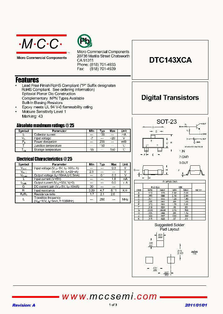 DTC143XCA11_5939156.PDF Datasheet