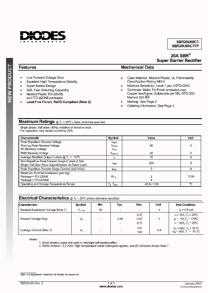 SBR20U60CTFP_5983295.PDF Datasheet