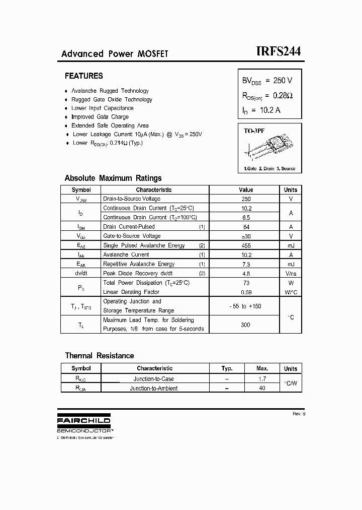 IRFS244_6020040.PDF Datasheet