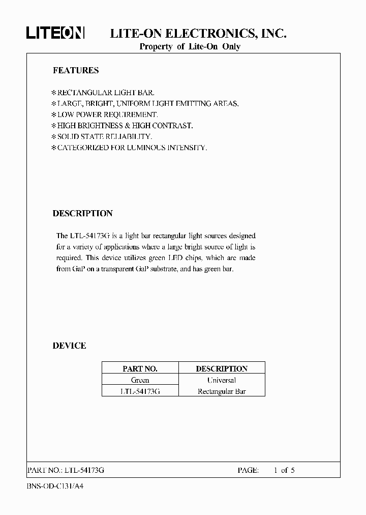 LTL-54173G_6016443.PDF Datasheet