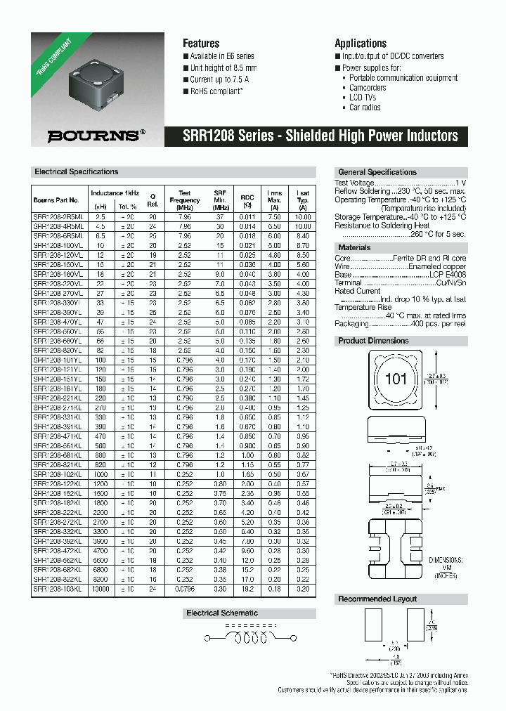 SRR1208-152KL_6031090.PDF Datasheet