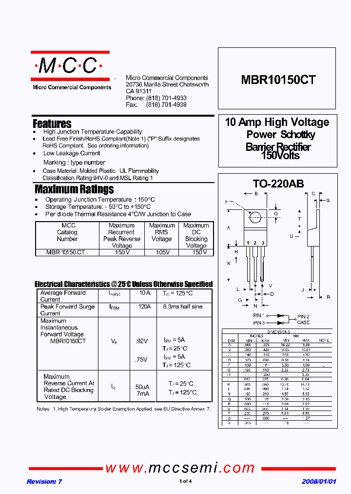 MBR10150CT_6084233.PDF Datasheet